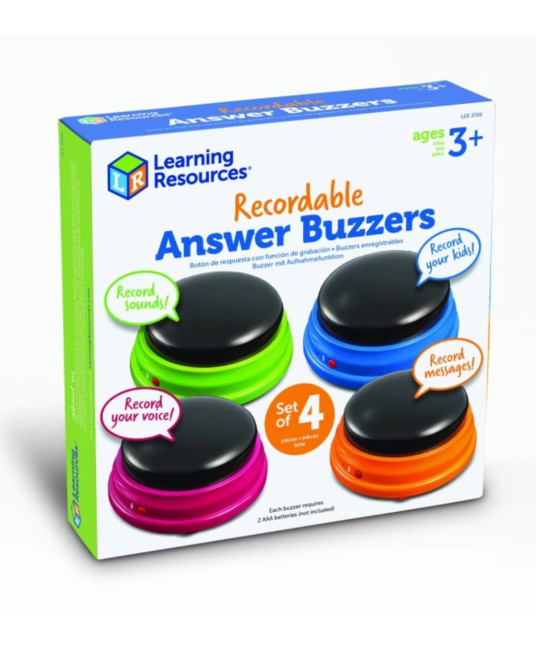 Learning Resources - Nahrávací zvuková tlačítka Answer Buzzers (sada 4 ks) 2